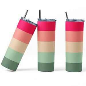 Color block Stripe Monogram 20oz Skinny Tumbler